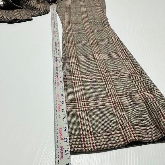 Akris Farida Pants Women's 12 Multicolor Plaid Cashmere Flared Leg NWT $2490 - Picture 8 of 9